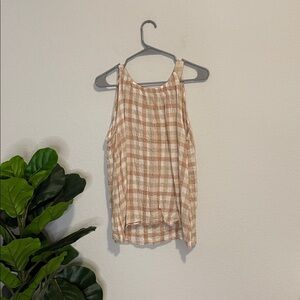 Jane and Delancey beige and cream swing tank with bow Medium